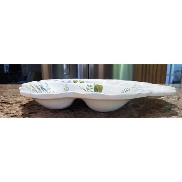 Floral Divided Tray with Deviled Egg Made in Italy - Picture 3 of 13